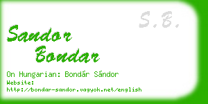 sandor bondar business card